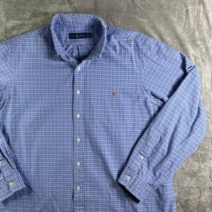 Ralph Lauren Plaid Check Flesh Pony Button Down Long Sleeve Classic Fit XXL